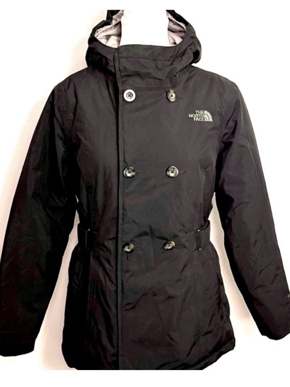 The North Face Girls HyVent Hooded Parka Jacket Black XL 18 Like New